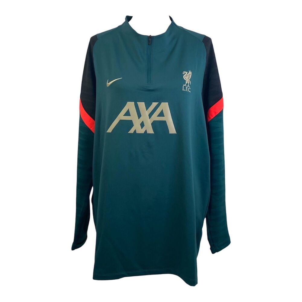 Nike Liverpool FC Strike Soccer Drill Shirt Mens XXL Green Quarter Zip
